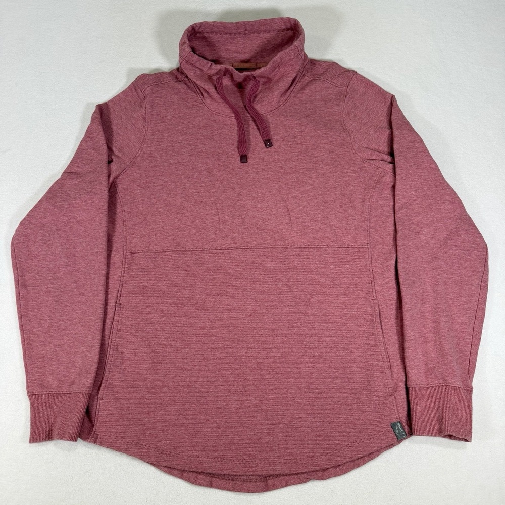 LL Bean Sweater Womens Large‎ Cozy Mixed Knit Pullover Funnelneck Sweatshirt Red